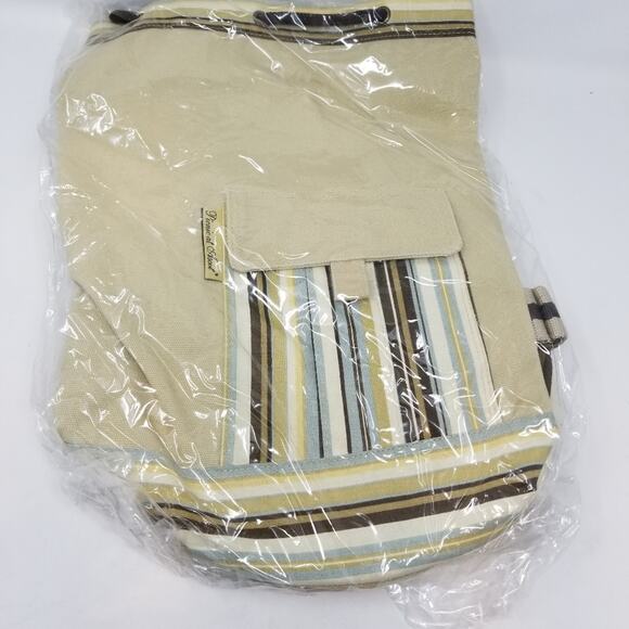 NEW Canvas Duffle Bag Drawstring Velcro Side Pockets Large Size 11 x 18 inches - Picture 3 of 11